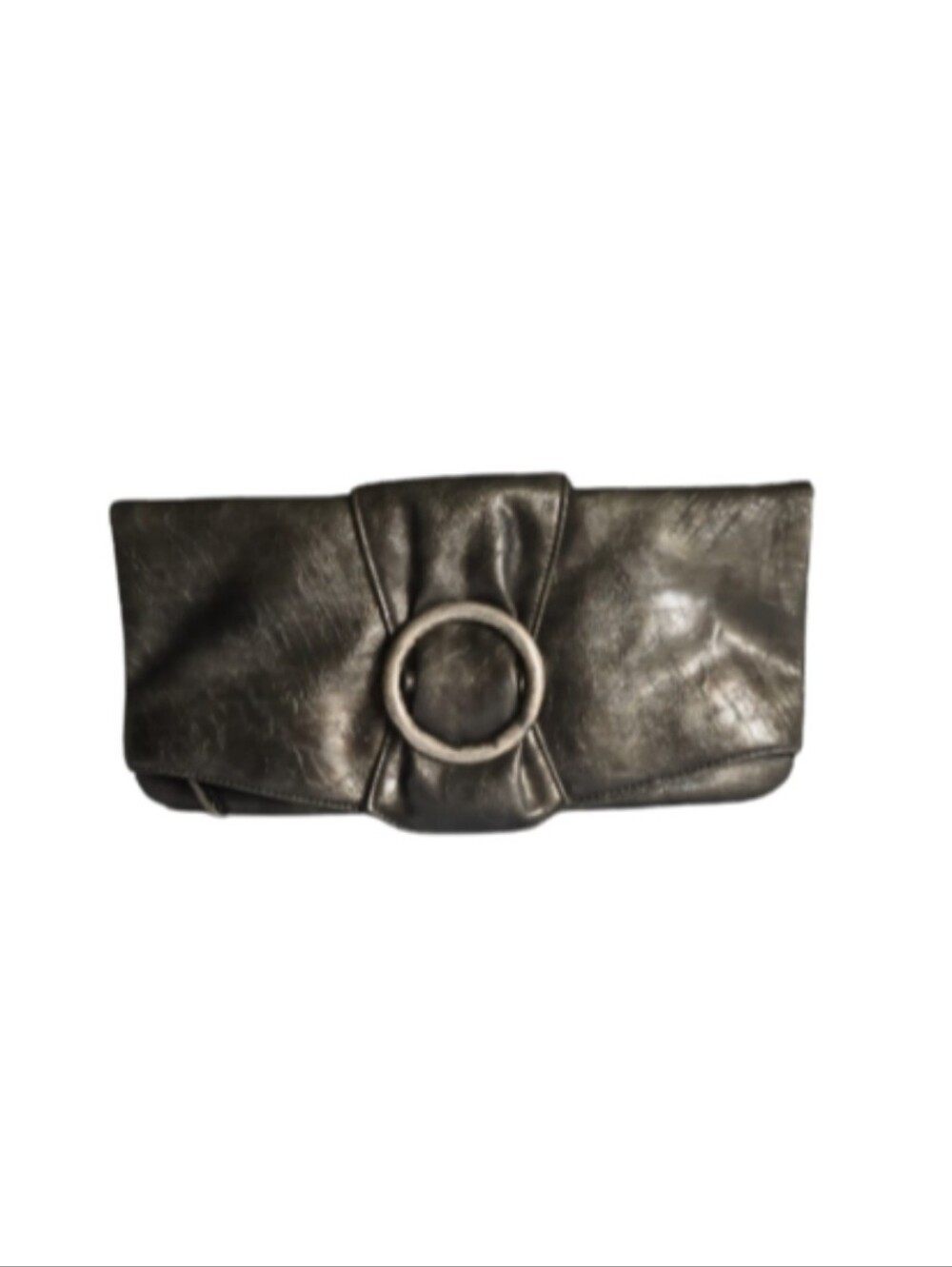 Shiraleah Anthropologie Gunmetal Silver Bronze Clutch Envelope Purse Front Flap